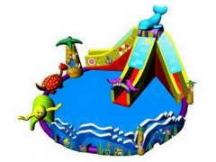 Hot-selling Inflatable Water Park with Dolphin Water Slide