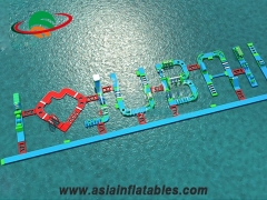 Custom Drop Stitch Inflatables, Floating Letter Model Water Park Inflatable Aqua Obstacle Course with Wholesale Price