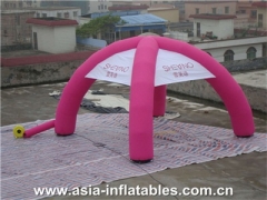 Розовая надувная палатка